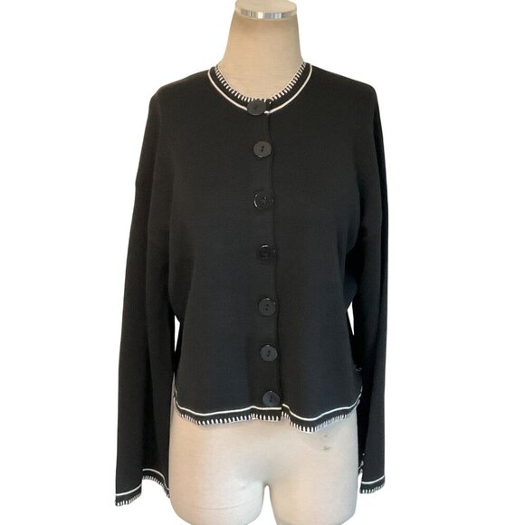SNDYS Daphne Cardigan in Black Medium New Womens Knit Sweater Jacket - Picture 5 of 14